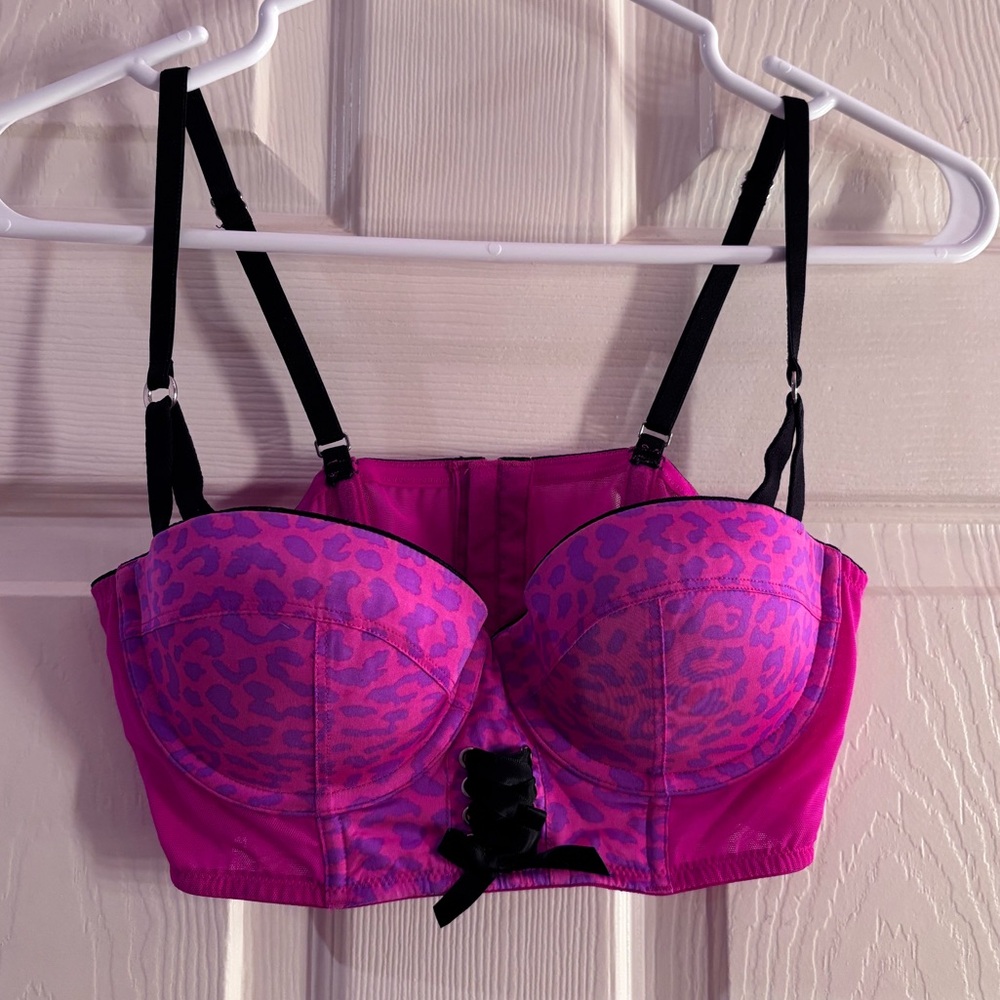 La Senza Hot Pink Leopard Print Bustier